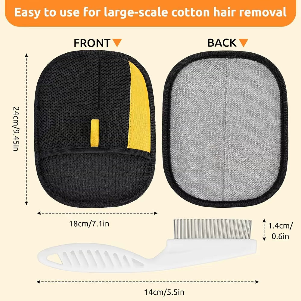 Pet Hair Removal Gloves - 2 Pack Reusable Grooming Tool for Dogs and Cats, 2025 Upgraded Version