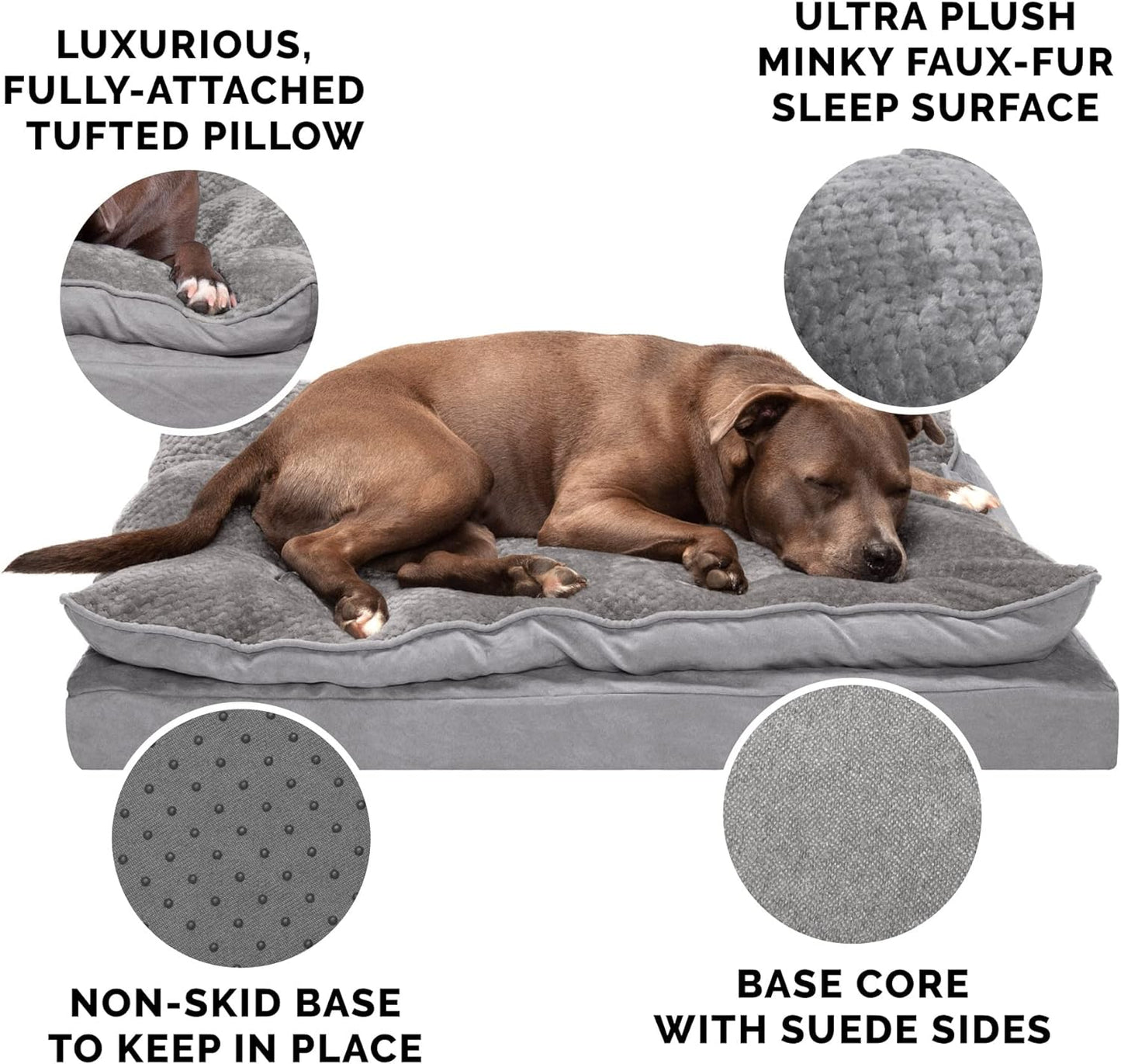 Cozy Orthopedic Dog Bed for Small to Medium Dogs - Plush Pillow Top & Washable Cover, Ideal for Pets up to 35 lbs - Stylish Titanium Gray