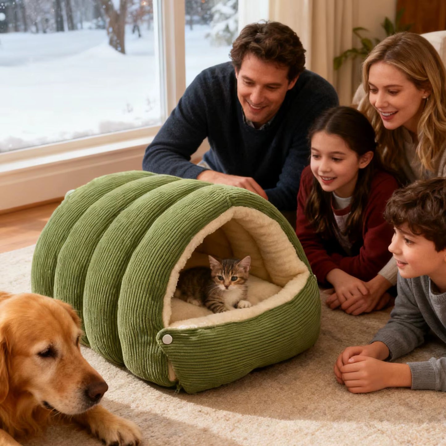 Winter Warm Pet Sleeping Bed Kitten Nest Kennel Pet Supplies for Cats Dogs Puppy