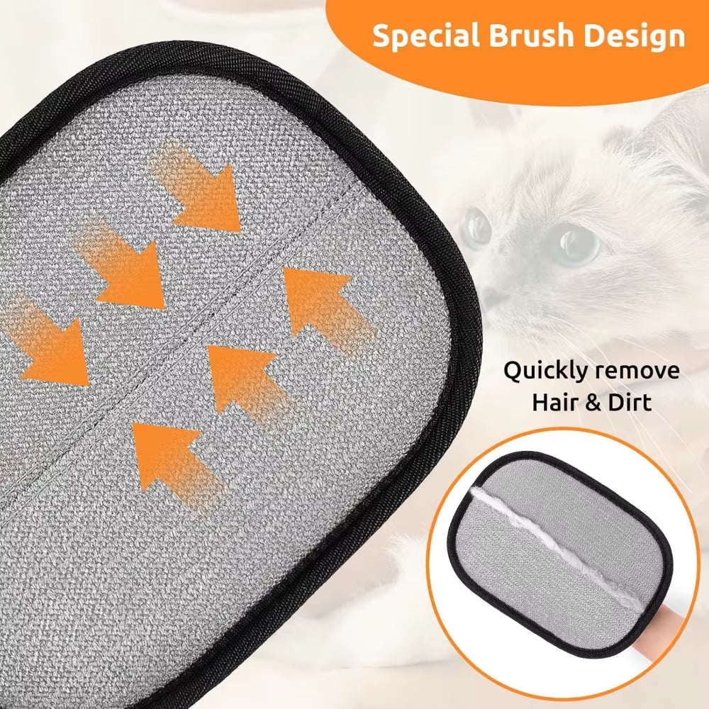 Pet Hair Removal Gloves - 2 Pack Reusable Grooming Tool for Dogs and Cats, 2025 Upgraded Version