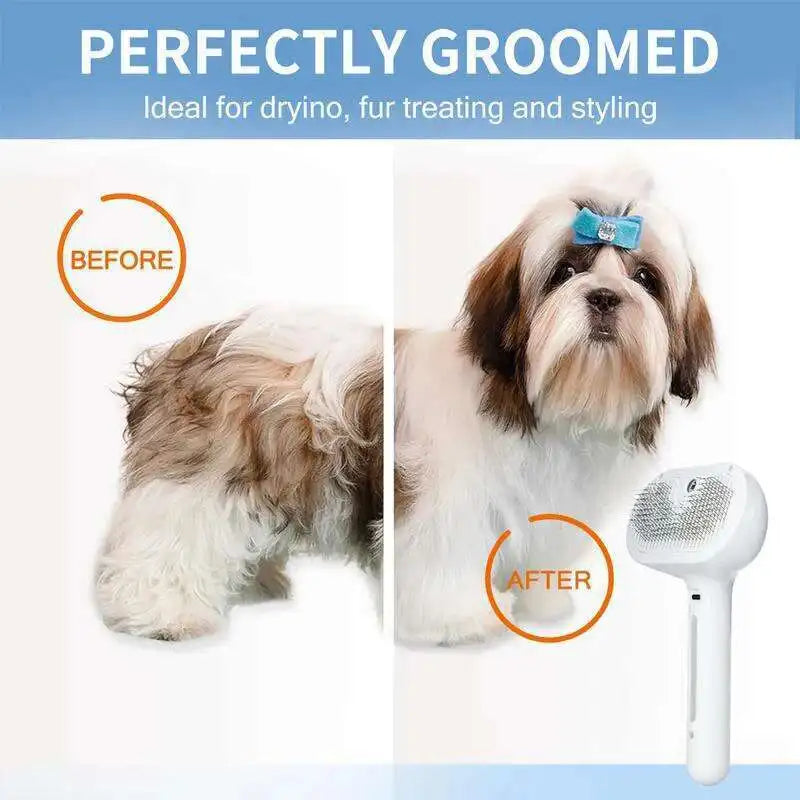2-in-1 Pet Steam Brush & Massage Comb for Cats & Dogs