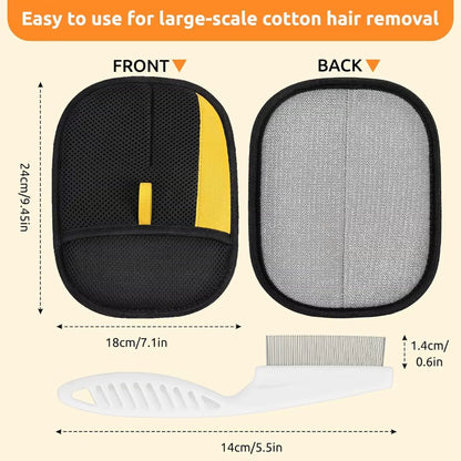 Pet Hair Removal Gloves - 2 Pack Reusable Grooming Tool for Dogs and Cats, 2025 Upgraded Version
