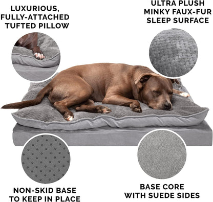 Cozy Orthopedic Dog Bed for Small to Medium Dogs - Plush Pillow Top & Washable Cover, Ideal for Pets up to 35 lbs - Stylish Titanium Gray