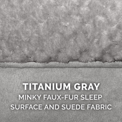 Cozy Orthopedic Dog Bed for Small to Medium Dogs - Plush Pillow Top & Washable Cover, Ideal for Pets up to 35 lbs - Stylish Titanium Gray
