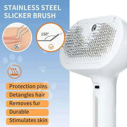 2-in-1 Pet Steam Brush & Massage Comb for Cats & Dogs