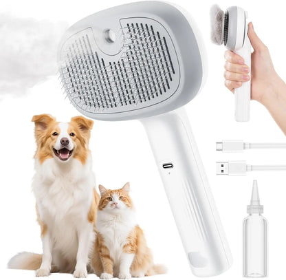 2-in-1 Pet Steam Brush & Massage Comb for Cats & Dogs
